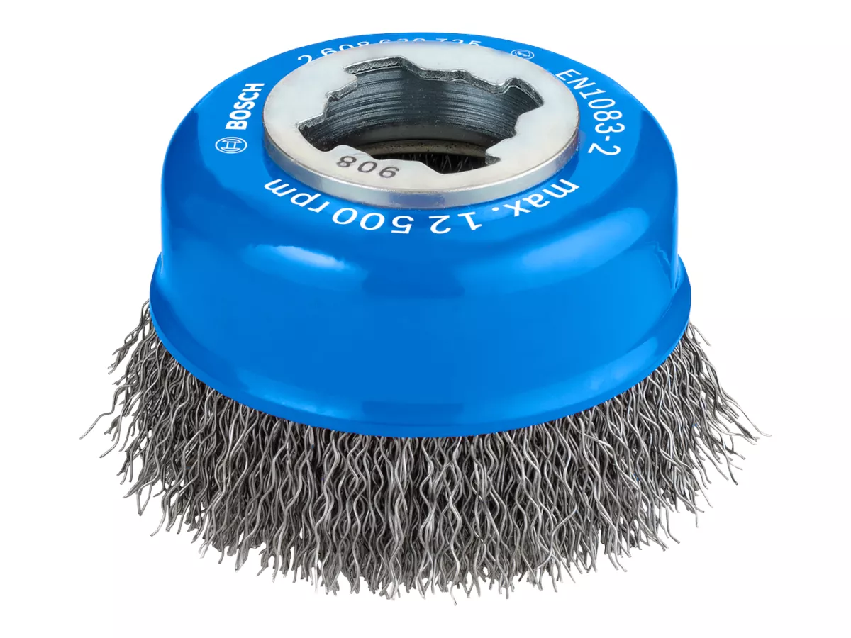 Brosse boisseau XLock Ø75mm fils acier ondulés PRO Metal clean